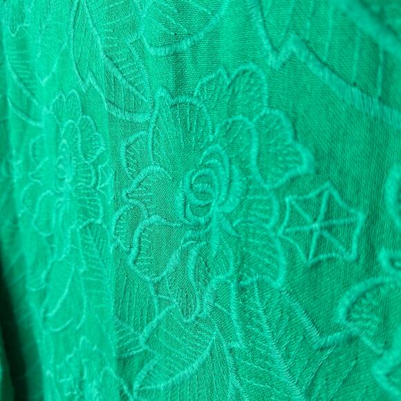 Anthropologie Akemi + Kin Abacos Green Eyelet Tunic Blouse Top Medium OB762780‎ - Picture 6 of 10